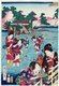 Japan: 'Lord Genji's Cormorant Fishing Excursion' (Genji no kimi ukai gyoyû no zu). Left panel of an incomplete triptych, Toyohara Kunichika (1835-1900), 1864